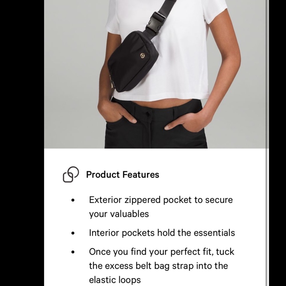 NWT NEW Rare Lululemon Everywhere Belt Bag  Black/Gold w/proof of purchase! - Picture 10 of 11